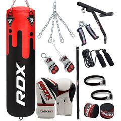 RDX F9 4ft / 5ft 17-in-1 Heavy Boxing Punch Bag & Gloves Set