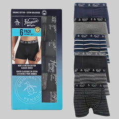 Original Penguin Men’s 6-Pack Stretch Cotton Boxer Shorts