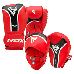 RDX T17 Aura Plus boxing glove with pads bundle