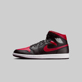 Nike Air Jordan Men's Retro 1 Mid Casual Shoes - Black/Red