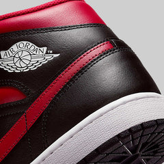 Nike Air Jordan Men's Retro 1 Mid Casual Shoes - Black/Red