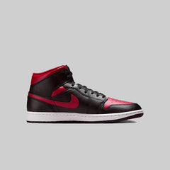 Nike Air Jordan Men's Retro 1 Mid Casual Shoes - Black/Red