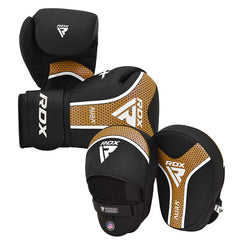 RDX T17 Aura Plus boxing glove with pads bundle