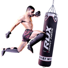 RDX X1 4ft / 5ft 3-in-1 Training Punch Bag & Gloves Black / White Set