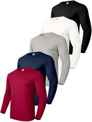 Boyzn Herren-T-Shirts aus Baumwolle mit Rundhalsausschnitt – 3/4-Pack, kurz- und langärmlig