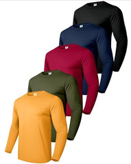 Boyzn Herren-T-Shirts aus Baumwolle mit Rundhalsausschnitt – 3/4-Pack, kurz- und langärmlig