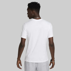 Nike Men's Dri-FIT Short Sleeve T-Shirt – White with Blue Check Graphic
