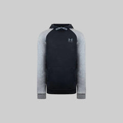 Under Armour Rival Fleece Long Sleeve Mens Grey/Navy Hoodie