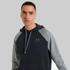 Under Armour Rival Fleece Long Sleeve Mens Grey/Navy Hoodie