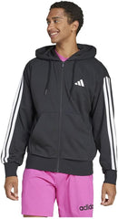 Adidas Essentials Three Stripes French Terry Full-Zip Hoodie for Men