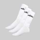 Adidas Neo Unisex White Mid-Calf Socks - 3 Pack