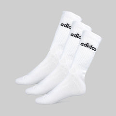 Adidas Neo Unisex White Mid-Calf Socks - 3 Pack