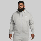 Nike Club Fleece-Kapuzenjacke mit Reißverschluss – Grau