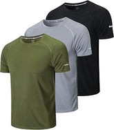 Men’s Breathable Performance Sports T-Shirts (Pack of 3)
