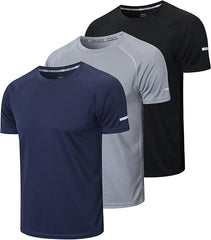 Men’s Breathable Performance Sports T-Shirts (Pack of 3)