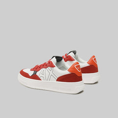 Armani Exchange AX Low-Top Trainers Shoe - Red/White