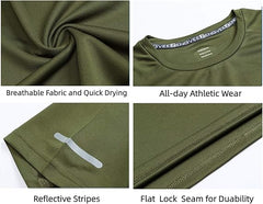 Men’s Breathable Performance Sports T-Shirts (Pack of 3)