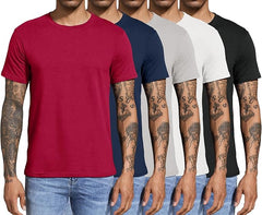 Boyzn Men’s Cotton Crewneck T-Shirts – 3/4 Pack Short & Long Sleeve