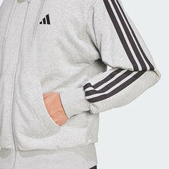 Adidas Essentials Three Stripes French Terry Full-Zip Hoodie for Men