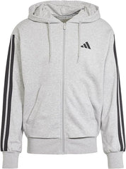 Adidas Essentials Three Stripes French Terry Full-Zip Hoodie for Men
