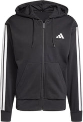 Adidas Men’s Essential Three Stripes Fleece Zipper Hoodie
