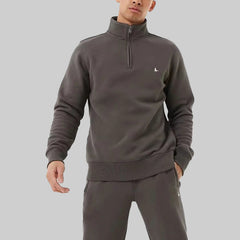Jack Wills Men's Barchester 1/4 Zip Sweatshirt in Slate Green