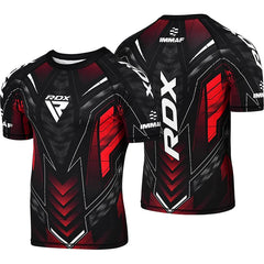 RDX IMMAF Approved Half Sleeve Compression Shirt – Red