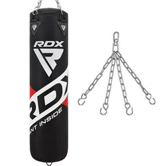 RDX F10 4ft / 5ft 2-in-1 Training Punch Bag Black Set