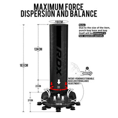 RDX F6 6ft Kara Free Standing Punch Bag with Mitts