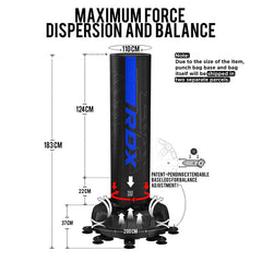 RDX F6 6ft Kara Free Standing Punch Bag with Mitts