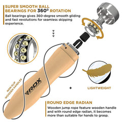 RDX Wooden Handle Skipping Rope – 10.3 ft