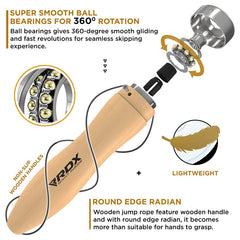 RDX BR 10.3ft Wooden Handles Skipping Rope