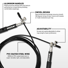 RDX C2 Adjustable Aluminum Handle Skipping Rope