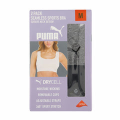 Puma Square Neck Sports Bra for Women – 2 Pack