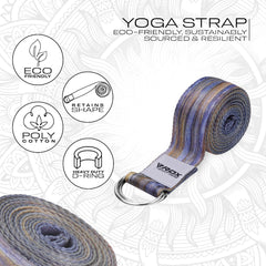 RDX F1 D-Ring Steel Buckle Cotton Yoga Strap