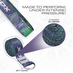 RDX F10 D-Ring Steel Buckle Cotton Yoga Strap
