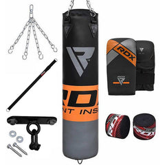 RDX F12 4ft / 5ft 8-in-1 Heavy Boxing Punch Bag & Mitts Set
