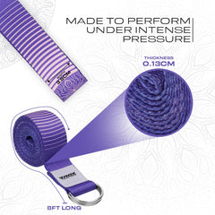 RDX F12 D-Ring Steel Buckle Cotton Yoga Strap