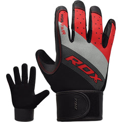 RDX F41 Full Finger Long Wrist Support Strap Heavy Weight Lifting Gym Gloves