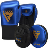 RDX J13 KIDS 8oz Blue Boxing Gloves & Pads Set