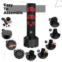 6ft Free Standing Adult Punch Bag with Target Zones