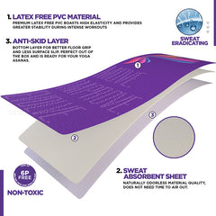 RDX D2 Iris 6mm PVC Yoga Mat Orchid Phoenix