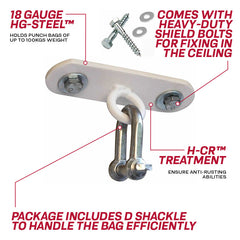 RDX 1W White Steel Ceiling Hook