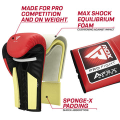 RDX PF APEX Competition/Fight Lace Up Boxing Gloves