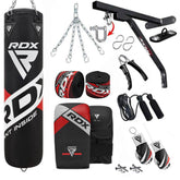 RDX F10B 14PC Punch Bag with Bag Mitts Home Gym Set