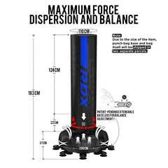 RDX F6 6Ft Kara Blue Free Standing Punch Bag With Mitts Set