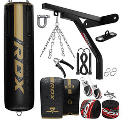 RDX F6 KARA 4ft / 5ft 17-in-1 Punch Bag with Bag Gloves Set