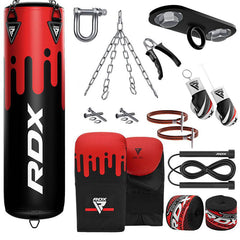 RDX F9 4ft / 5ft 13-in-1 Heavy Boxing Punch Bag & Mitts Set
