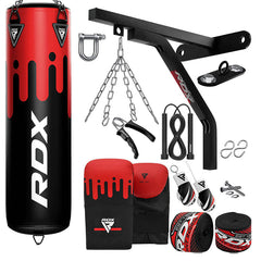 RDX F9 4ft / 5ft 17-in-1 Heavy Boxing Punch Bag & Mitts Set