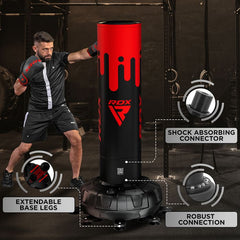 RDX F9 5Ft Adults Free Standing Punch Bag With Bag Mitts